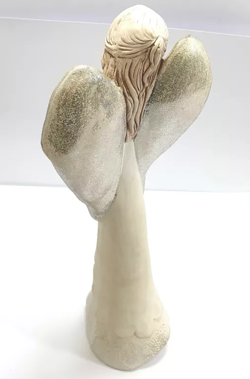 OZDOBA FIGURKA ANIOŁKA - BIAŁO-SREBRNY