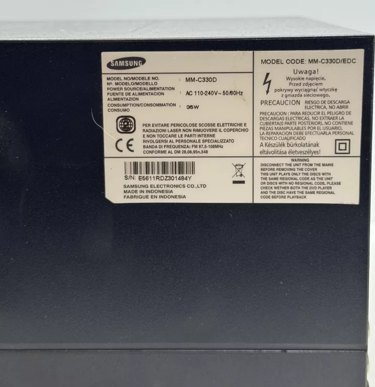 SAMSUNG MM-D330D DOMOWE URZĄDZENIE AUDIO SYSTEM MICRO DOMOWEGO AUDIO 70 W