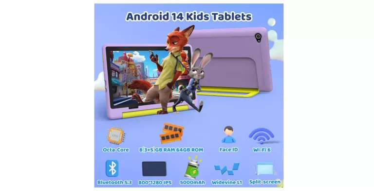 TABLET DZIECIĘCY HOTLIGHT 10 CALI Z SYSTEMEM ANDROID 14, 8GB+64GB RÓŻOWY