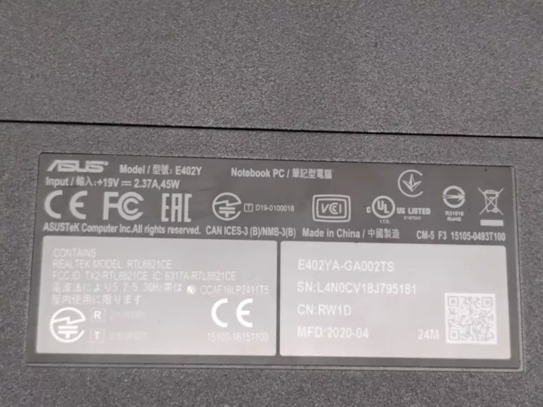 LAPTOP ASUS E402Y 14'' AMD E2 4GB 64GB EMMC R2 W10