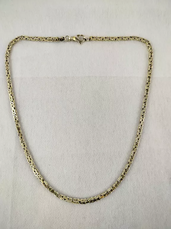 POZŁACANY SREBRNY ŁAŃCUCH SPLOT KRÓLEWSKI 51CM 31,89GR 925