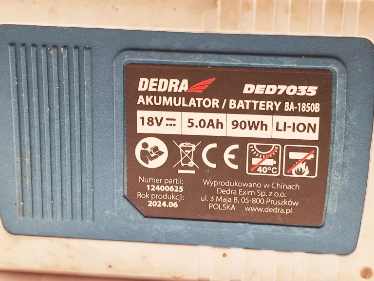 KLUCZ UDAROWY DEDRA DED7146 + AKUMULATOR 5.0 AH + ŁADOWARKA