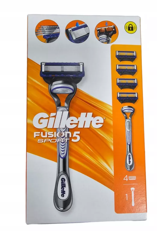MASZYNKA DO GOLENIA GILLETTE FUSION 5 SPORT - RĄCZKA + 4 WKŁADY
