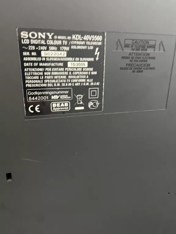 TELEWIZOR SONY BRAVIA 40'' KDL-40V5500 FULL HD
