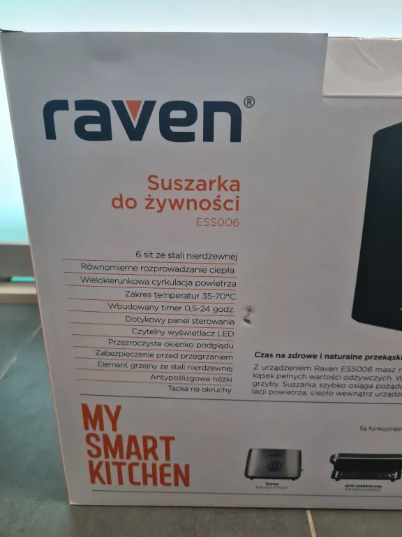 SUSZARKA SPOŻYWCZA DO GRZYBÓW WARZYW OWOCÓW RAVEN ESS006 - 450W 6 SIT