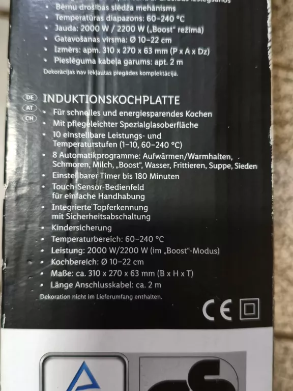 KUCHENKA INDYKCYJNA SILVERCREST SIKP2200 B1 Z PUDEŁKIEM