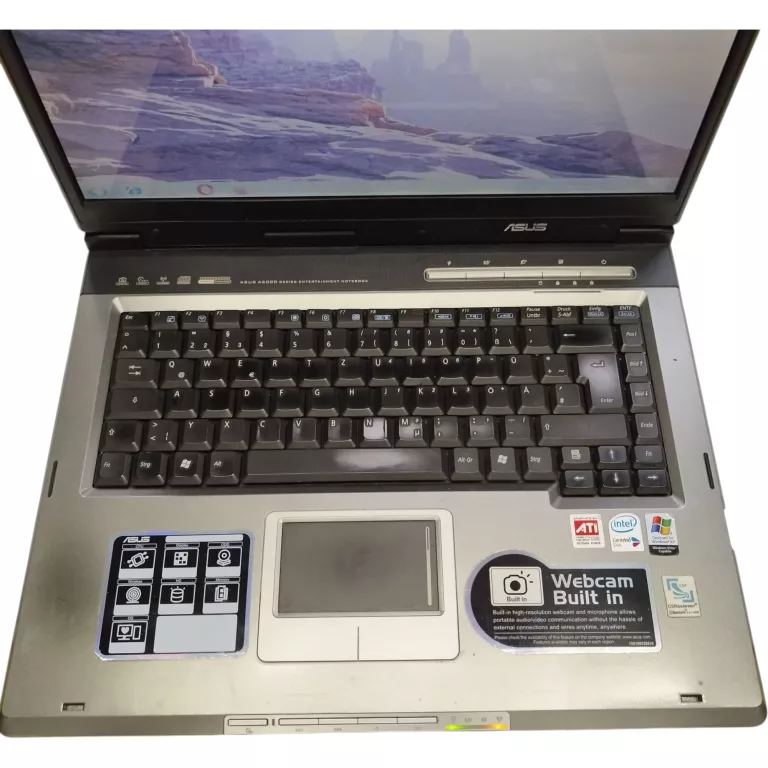 LAPTOP ASUS A6J WIN7 15" NTEL CORE DUO T2400 3GB RAM 120GB HDD + ŁAD -OPIS