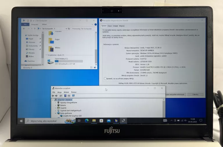 LAPTOP FUJITSU LIFEBOOK S936 13,3" I5-6200U 8/256GB ZASILACZ