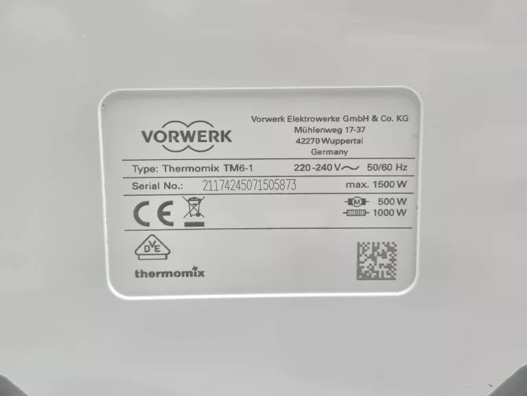 ROBOT KUCHENNY VORWERK THERMOMIX TM6-1 1500W