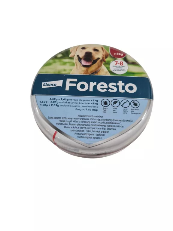 FORESTO DUŻA OBROŻA NA PCHŁY KLESZCZE DLA PSA OD 8 KG 70 CM