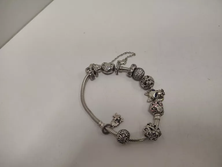 BRANSOLETKLA PANDORA SERCE + 10 CHARMSÓW