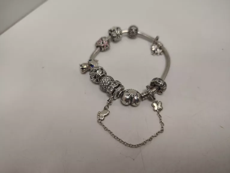 BRANSOLETKLA PANDORA SERCE + 10 CHARMSÓW