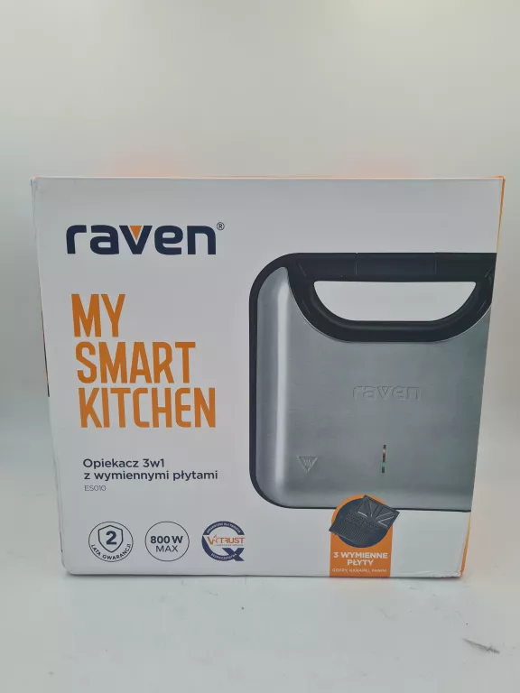 OPIEKACZ DO KANAPEK SANDWICH 3 W 1 RAVEN ES010 800 W GOFRY PANINI