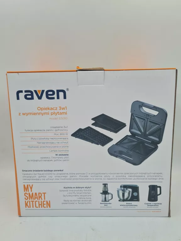 OPIEKACZ DO KANAPEK SANDWICH 3 W 1 RAVEN ES010 800 W GOFRY PANINI