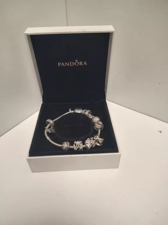 BRANSOLETKLA PANDORA SERCE + 10 CHARMSÓW