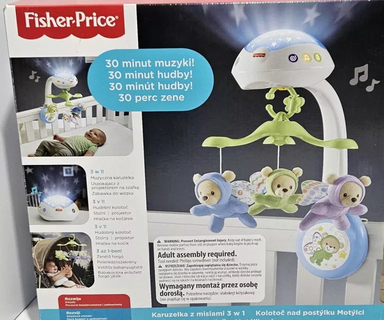 FISHER-PRICE KARUZELKA Z MISIAMI 3W1