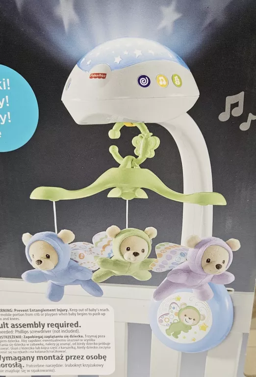 FISHER-PRICE KARUZELKA Z MISIAMI 3W1