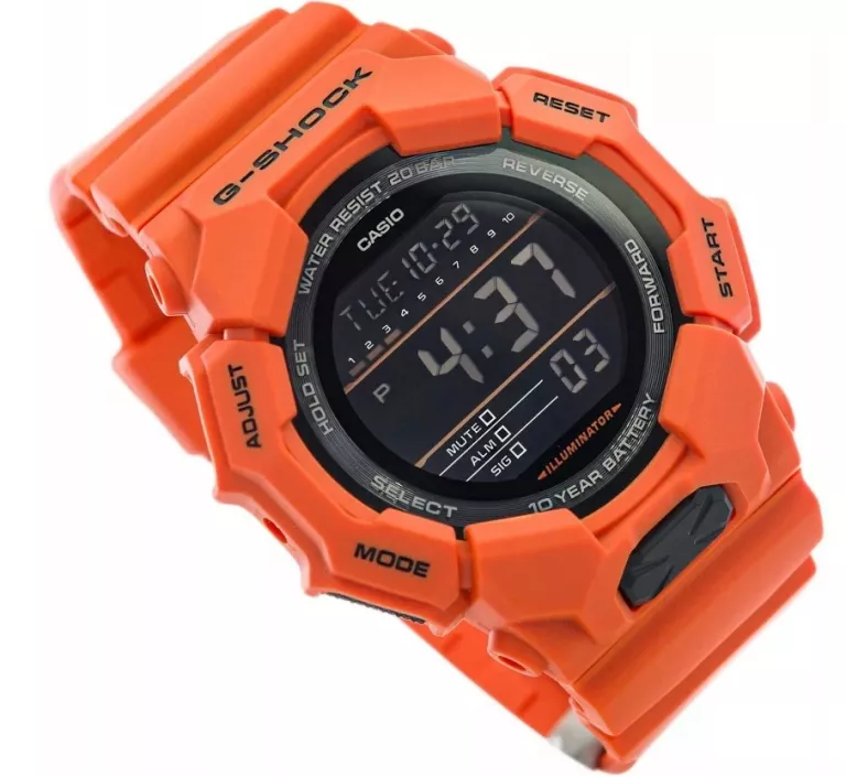 CASIO GD-010-4ER G-SHOCK POMARAŃCZOWY NA PASKU SPORTOWY 200M