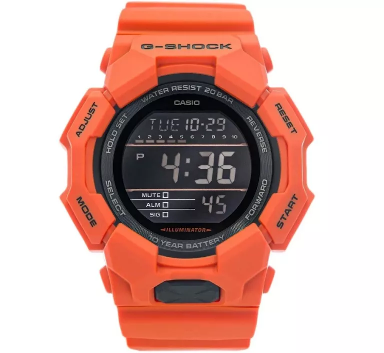 CASIO GD-010-4ER G-SHOCK POMARAŃCZOWY NA PASKU SPORTOWY 200M