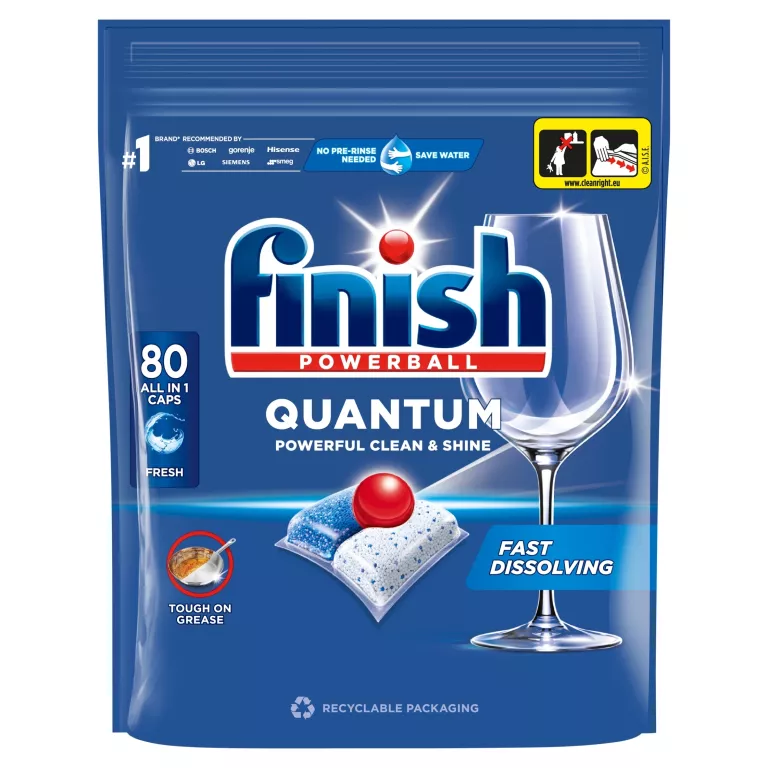 KAPSUŁKI DO ZMYWARKI FINISH POWERBALL QUANTUM ALL IN 1 80 KAPSUŁEK