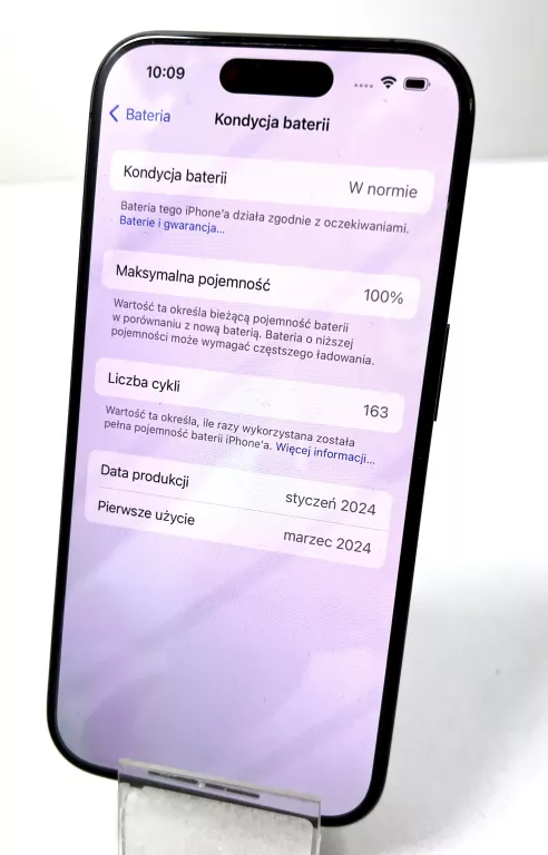 TELEFON IPHONE 15 PRO MTUV3PX/A 128GB KONDYCJA 100% NA CZĘŚCI