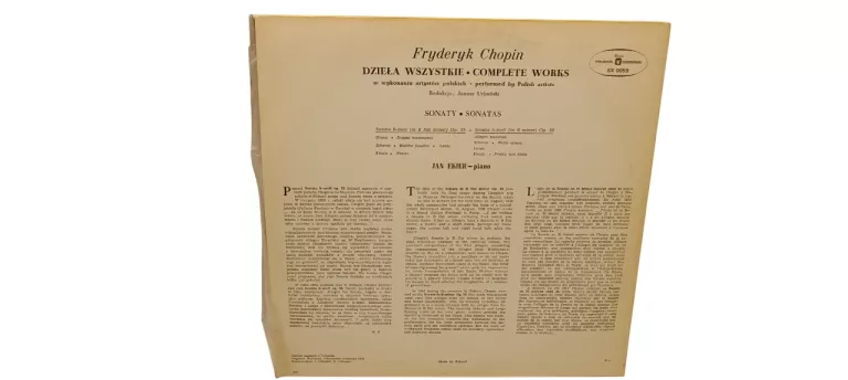 FRYDERYK CHOPIN DZIEŁA WSZYSTKIE SONATY