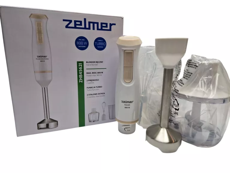 BLENDER RĘCZNY ZELMER ZHB4562L - PEŁEN KOMPLET - JAK NOWY!