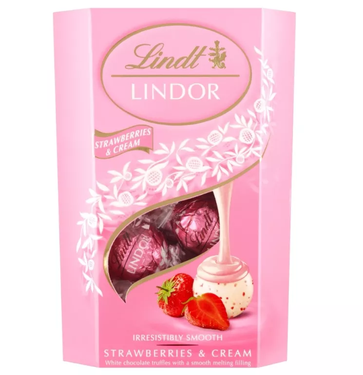 LINDT PRALINY LINDOR TRUSKAWKOWE PRALINKI CZEKOLADKI 200G NA PREZENT