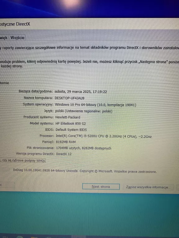 LAPTOP HP ELITEBOOK 850 G2 I5 8/320GB