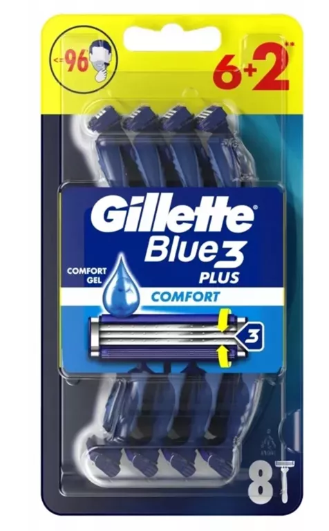 GILLETTE BLUE 3 PLUS COMFORT MASZYNKI DO GOLENIA 8 SZTUK
