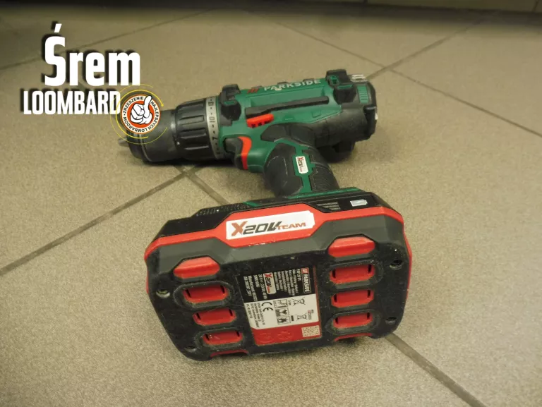WKRĘTARKA PARKSIDE PABS 20-LI E6, AKUMULATOR, ŁADOWARKA, WIERTŁA, STAN BDB