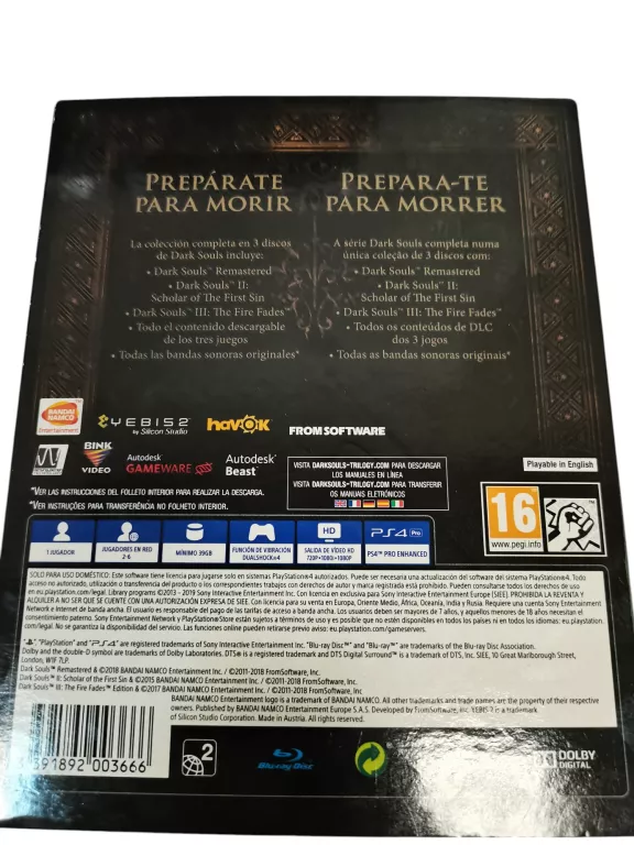 TRYLOGIA GRA NA PS4 DARK SOULS TRYLOGY
