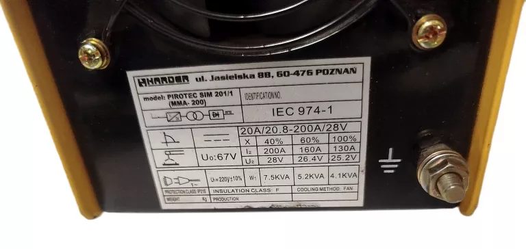 SPAWARKA INWERTOROWA PIROTEC 200 A SIM 201/1