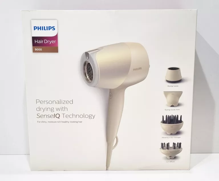 SUSZARKA DO WŁOSÓW PHILIPS SENSEIQ BHD829/00 JONIZACJA DYFUZOR 1800W BEŻOW