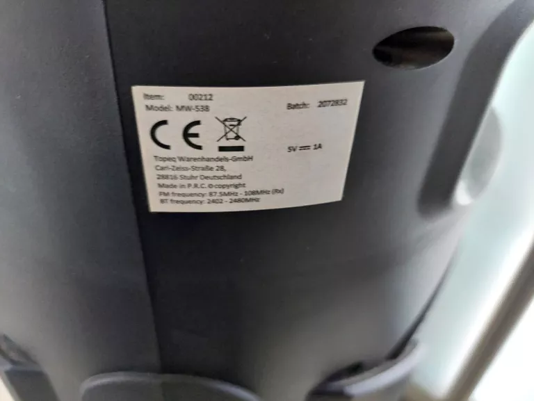 GŁOŚNIK PRZENOŚNY BIG BOOMER SPEAKER BT 00212 MW-538