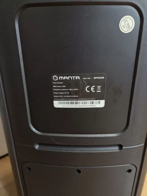 GŁOŚNIK KARAOKE POWER AUDIO FLAME MANTA SPK5350 100W