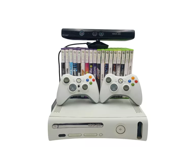 KONSOLA MICROSOFT XBOX 360 + KINECT + OGROMNY ZESTAW 18 GIER + 2 PADY!