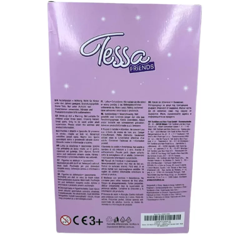 LALKA TESSA FRIENDS Z DZIECKIEM, WÓZKIEM I TORBĄ