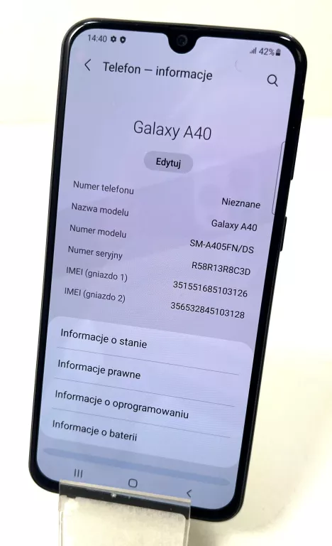 TELEFON SAMSUNG GALAXY A40 (4GB/64GB) + ŁADOWARKA