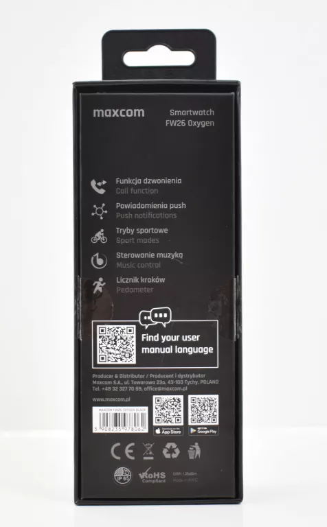 SMARTWATCH MAXCOM FW26 OXYGEN PRO CZARNY