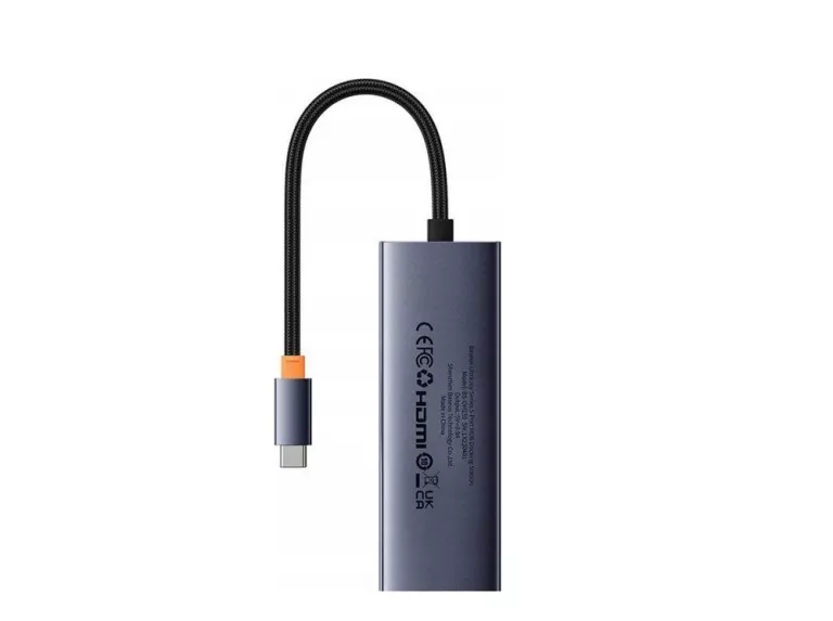 HUB USB PASYWNY BASEUS ULTRAJOY 5W1 SZARY USB-C - 3X USB / HDMI / USB-C