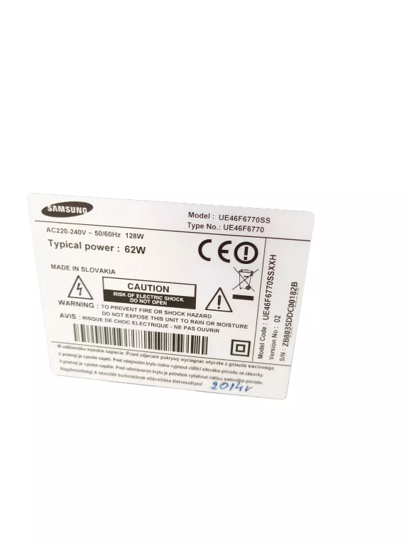 TELEWIZOR SAMSUNG LCD 46" UE46F6770SS