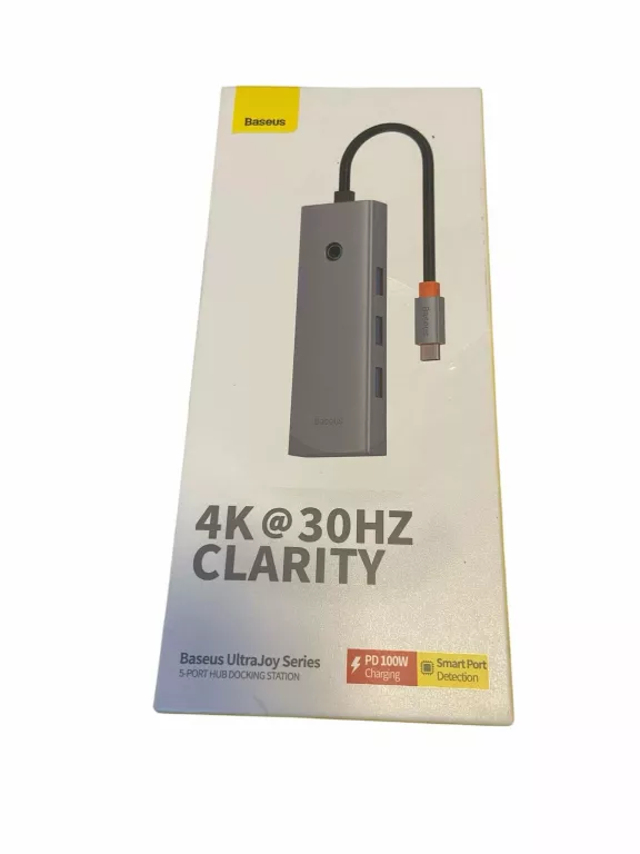 HUB USB PASYWNY BASEUS ULTRAJOY 5W1 SZARY USB-C - 3X USB / HDMI / USB-C