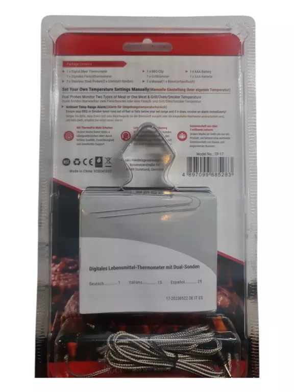 TERMOMETR KUCHENNY LCD GRILL PIEKARNIK WĘDZARNIA 2 SODNY THERMOPRO TP-17