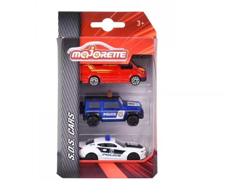 MAJORETTE ZESTAW S.O.S CARS 3 POJAZDY