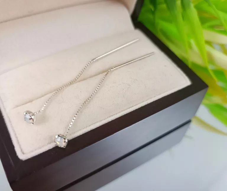 SREBRNE KOLCZYKI PRZEKŁADANE 1,03 G 925