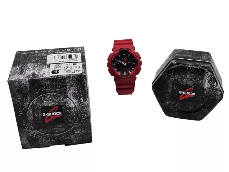 ZEGAREK MĘSKI CASIO G-SHOCK RED GA-100B CZERWONY WR200M GW DO 07.2026!