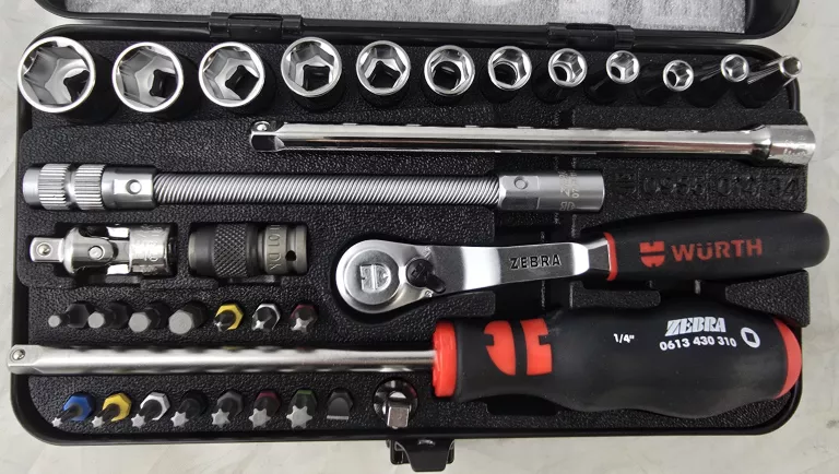 ZESTAW KLUCZY NASADOWYCH WURTH ZEBRA 1/4" 34 EL.