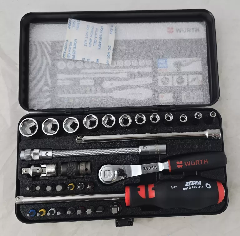 ZESTAW KLUCZY NASADOWYCH WURTH ZEBRA 1/4" 34 EL.