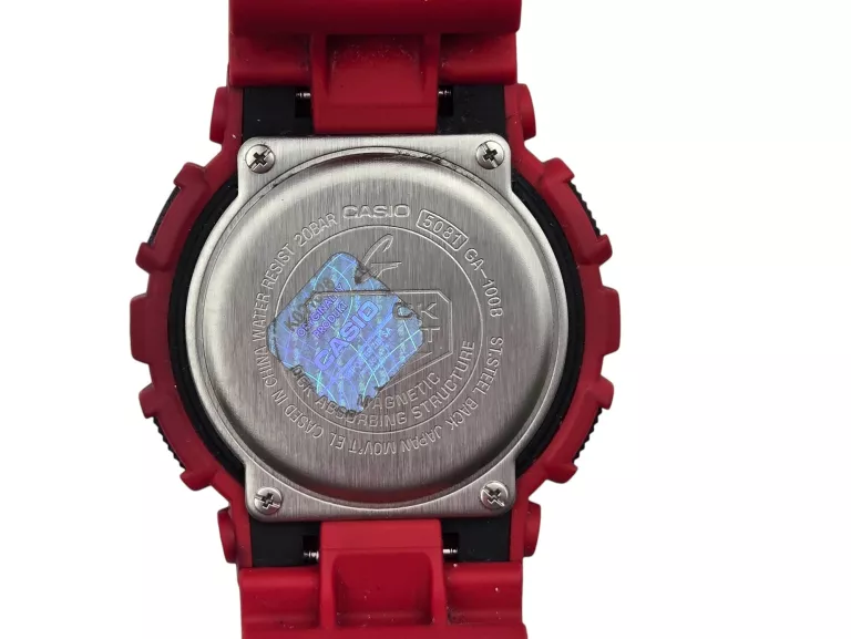 ZEGAREK MĘSKI CASIO G-SHOCK RED GA-100B CZERWONY WR200M GW DO 07.2026!
